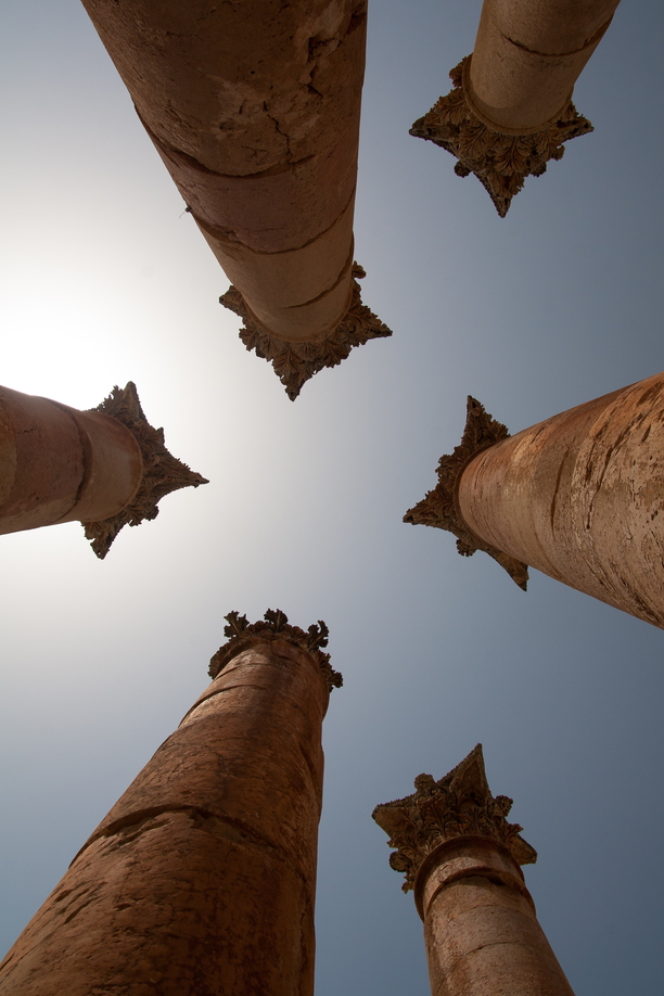 The Temple of Artemis in Jerash, Jordan, a major archaeological site